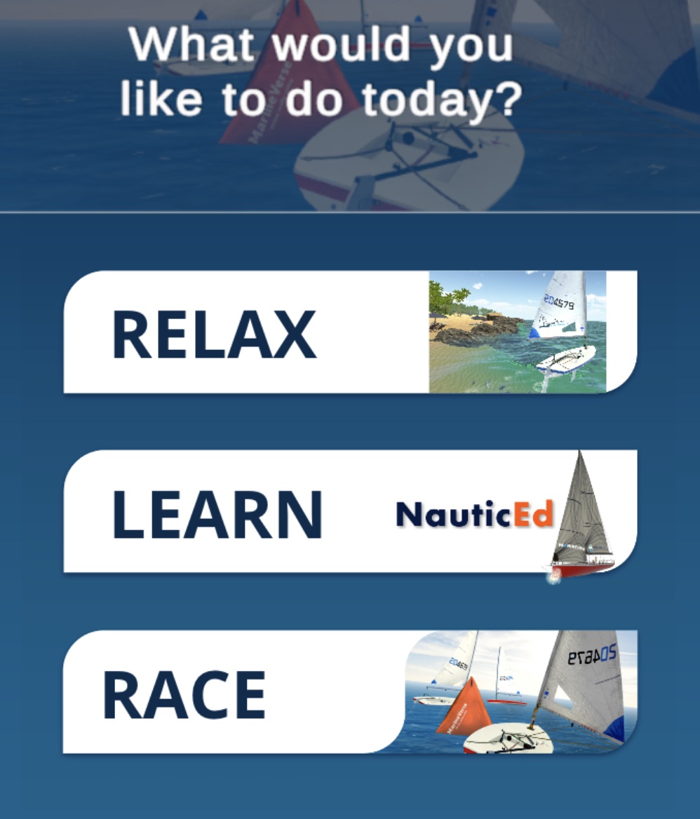 MarineVerse Cup: Menu - Relax, Learn, Race