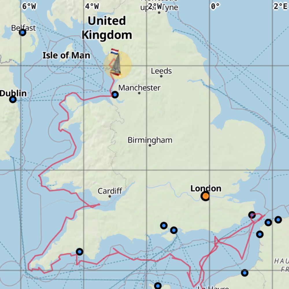 Redshank's sailing tracks in MarineVerse Globe